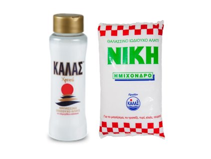 KALAS mořská sůl GOLDEN Jemná 500gr+ NIKI Polohrubá jodizovaná 1kg