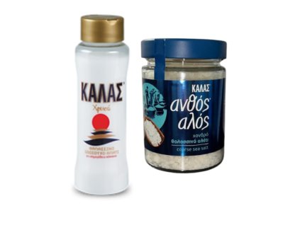 KALAS mořská sůl GOLDEN Jemná 500gr + Květinová Hrubá 300gr