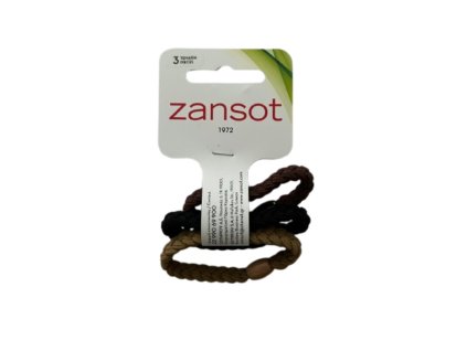 Zansot Pletené elastické gumičky do vlasů 3 ks černá + šedá