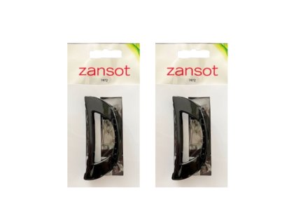 Zansot Sponka na vlasy Curved 6,2 cm, lesklá černá 2ks