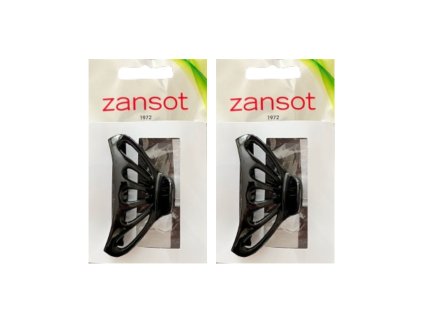 Zansot Sponka na vlasy Curved 7 cm, lesklá černá 2ks