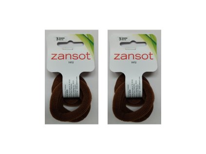 Zansot 2x Elastické gumičky do vlasů, tkanina hnědá, 2ks