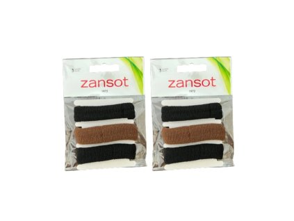 Zansot 2x Elastické gumičky do vlasů, tkanina černá + hnědá, 2ks