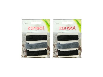 Zansot 2x Elastické gumičky do vlasů, tkanina černá + šedá, 2ks