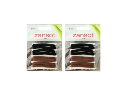Zansot 2x Elastické gumičky do vlasů, tkanina černá + hnědá 8ks