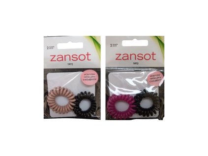 Zansot 2× spirálové elastické voděodolné gumičky do vlasů 2 ks vicebarevné 2