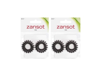 Zansot 2× spirálové elastické voděodolné gumičky do vlasů 2 ks černé