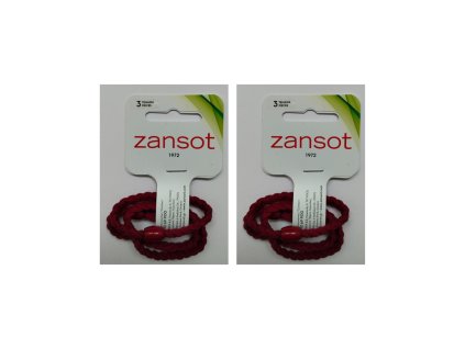 Zansot 2x pletené elastické gumičky do vlasů červené 3ks