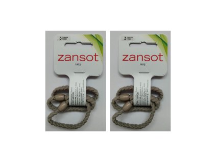Zansot 2x pletené elastické gumičky do vlasů šedá 3ks