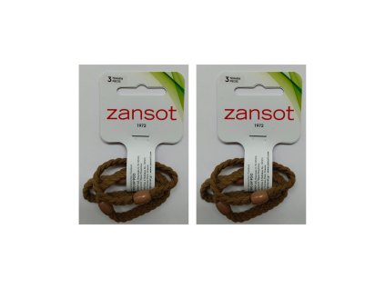 Zansot 2x pletené elastické gumičky do vlasů hnědá 3ks