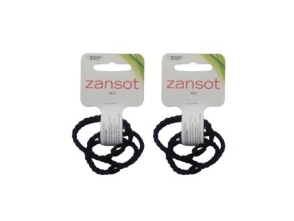 Zansot 2x pletené elastické gumičky do vlasů černá 3ks