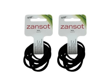 Zansot 2x Elastické gumičky do vlasů, jemná tkanina 6ks černé