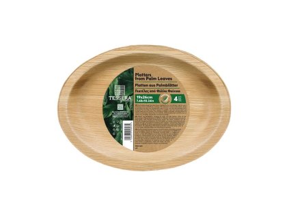 Tessera Oválné talíře Palmový list 19×26 cm, 4ks