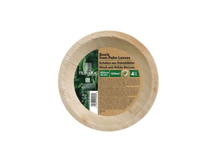 Tessera Kulaté talíře z palmového listu 22cm, 4ks