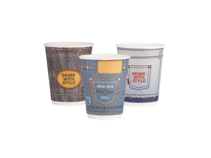 Tessera Kelimek papírový DW JEANS DESIGN 330ml, přůměr 90mm, 25ks