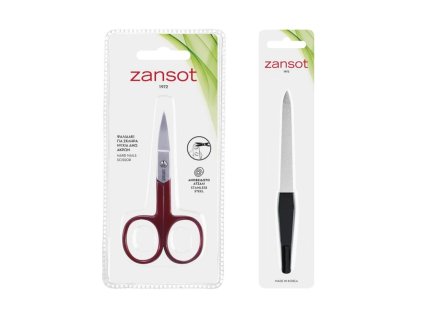 ZANSOT Nůžky na tvrdé nehty + Safírový pilník na nehty 16 cm