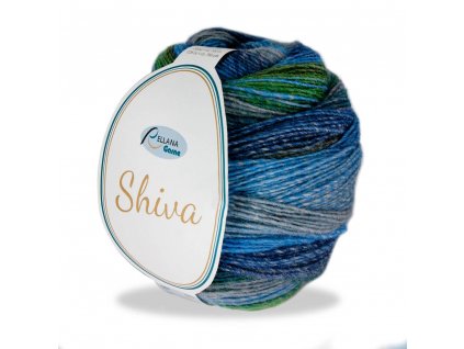 Příze Rellana Shiva 104 hellblau-marine-grün-grau, 200 g