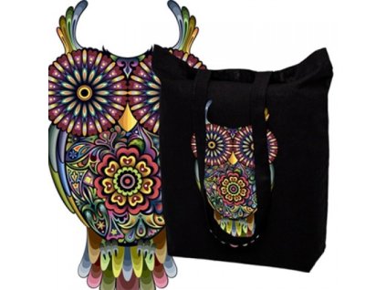 522 pevna bavlnena taska s potiskem sova silna