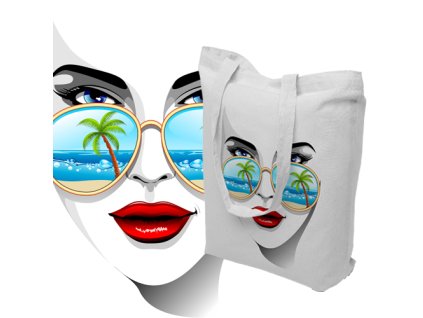 266 latkova bavlnena taska s potiskem sunglass 15 0017