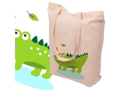 306 nakupni bavlnena taska krokodyl 15 0013