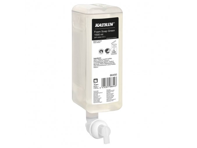 86450 katrin commercial hand wash foam 1000 ml green official product image