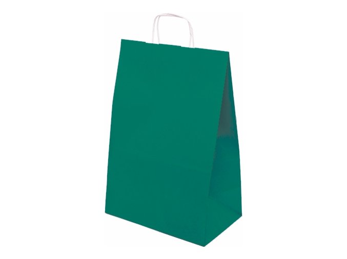 Papírová barevná taška 240x100x320mm - tmavě zelená