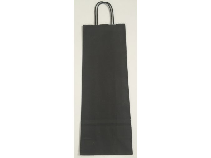 Papírová taška na víno 14x8x39cm - černá