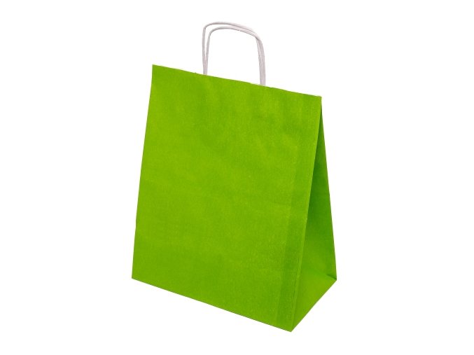 Barevná papírová taška 305x170x340mm - světle zelená - 13.0126