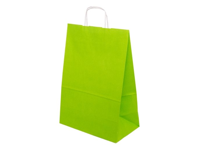 Barevná papírová taška 305x170x445mm - světle zelená - 13.0127
