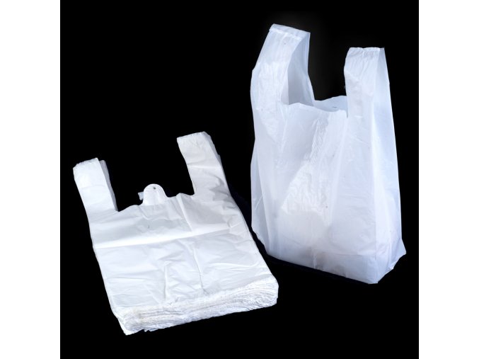 Taška mikrotenová košilka bílá (cena za 200ks) -250+120x470mm