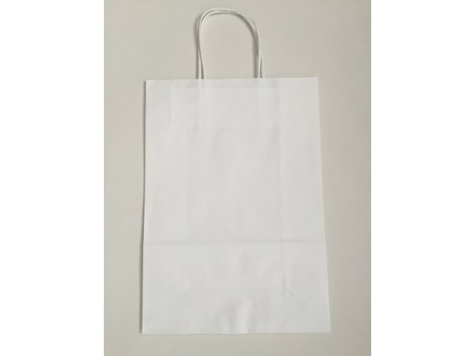 Taška papírová PLUS 14x8x21cm - bílá
