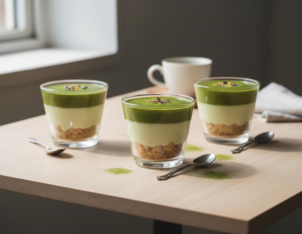Matcha cheesecake do skleničky