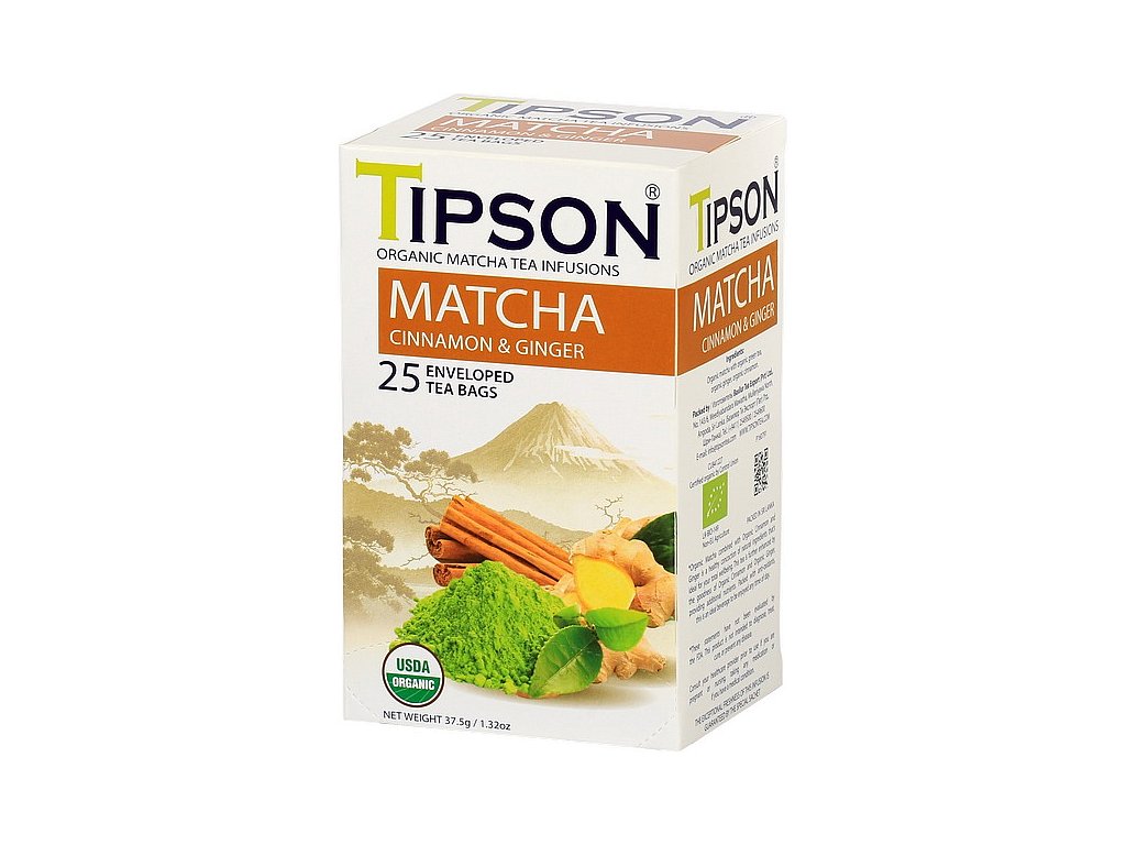 Tipson Matcha tea cinnamon and ginger
