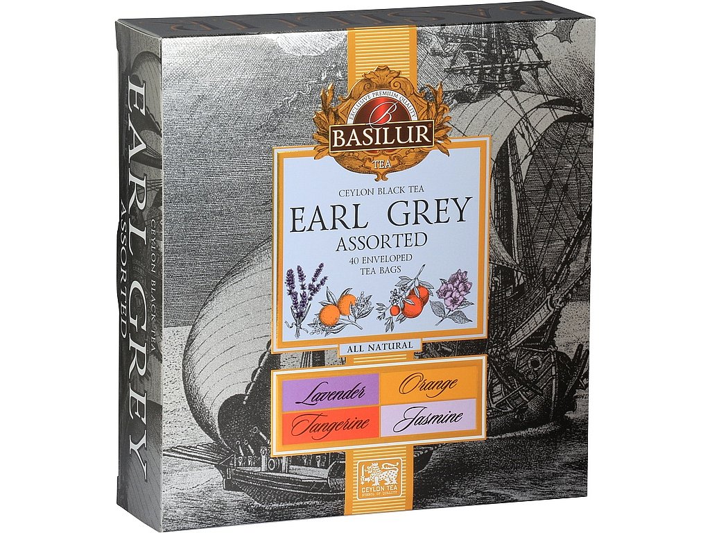 BASILUR čajová kazeta čajů EARL GREY s příchutěmi . 40 porcí. Earl Grey Assorted