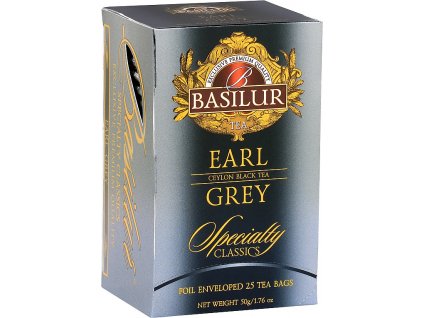 BASILUR cejlonský černý čaj Earl Grey, s bergamotem, porcovaný s přebalem, 50g (25gx2g)