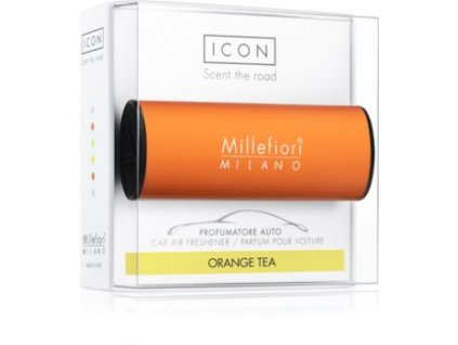 MILLEFIORI Icon Classic vůně do auta pomerančový čaj, oranžový dekor. Orange tea. Orange design