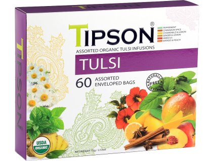 2694 bio bylinne caje tipson tulsi indicka bazalka s prichutemi 60 porci certifikat usda organic bio tulsi assorted