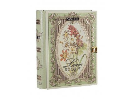 Basilur zelený čaj s  bergamotem v dárkovém balení knihy, sypaný. 100g. Tea Book Love Story I