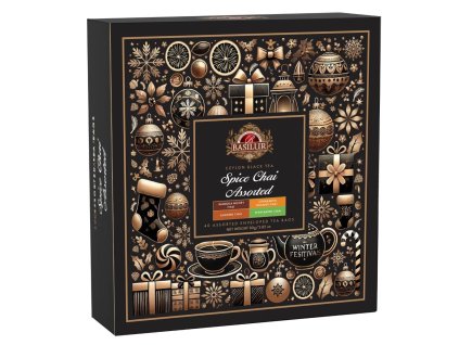 BASILUR čajová kazeta vánočních čajů s Manukou, mandlemi, skořicí. 40 porcí. Christmas Spice Chai