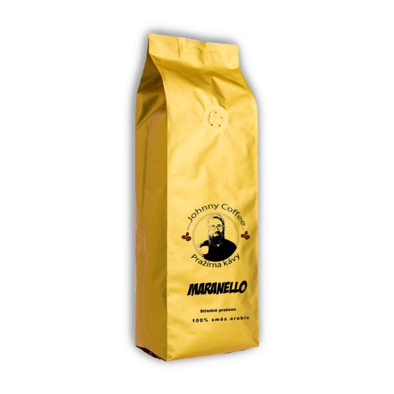JOHNNY COFFEE -  MARANELLO, 100% ARABICA, zrnková káva, tmavě pražená, 250g