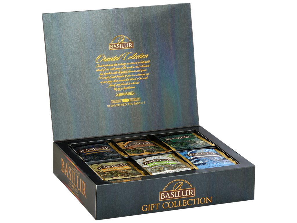 Basilur orientálna kolekcia čajov - darčeková kazeta, porciovaný v prebale. 110g, 60 sáčkov, Oriental collection assorted
