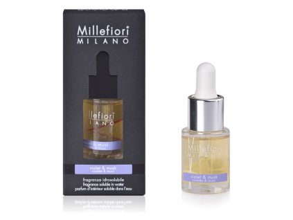 MILLEFIORI Natural Aróma olej, vôňa fialky, pomaranče a dreva. 15ml. Violet & Musk