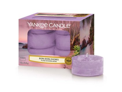 VONNÁ SVIEČKA YANKEE CANDLE 12ks, vôňa tropických kvetov, pobrežie a ovocie, Bora Bora shores, 117g (12x9,8g) , LAST PARADISE