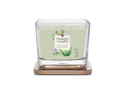 VONNÁ SVIEČKA YANKEE CANDLE, vôňa kaktusový kvet a agáve - Cactus Flower & Agave, hranatá stredná, 3 knôty, 347g