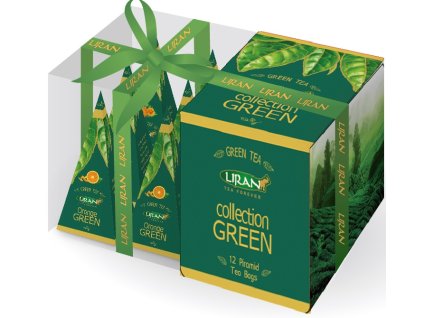 Darčeková kolekcia zelených čajov Liran v pyramídových vreckách. 12 porcií. Green collection