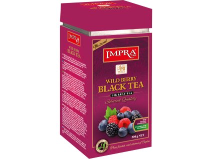 Cejlónsky čierny čaj Impra s malinou a černicu, sypaný - veľkolistý. 200g. Black tea Wildberry - big leaf tea. Liran