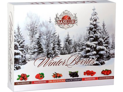 BASILUR ČIERNY ČAJ S OVOCOM - rakytník, dráč, malina, čierne ríbezle, brusnica. 60 porcií - 120g. DARČEKOVÁ VARIACIA ČAJOV - WINTER BERRIES