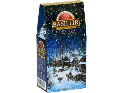 BASILUR Festival Frosty Night - čierny čaj s vanilkou a mandľami. Sypaný, 100g