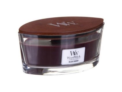 Sviečka Woodwick loď, vôňa Black cherry - čierna čerešňa, 453g