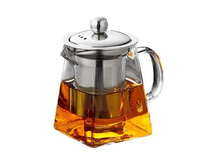 Kanvica na čaj značky HOME na prípravu čaju s ultra jemným nerezovým sitkom, z borosilikátového skla, 330 ml